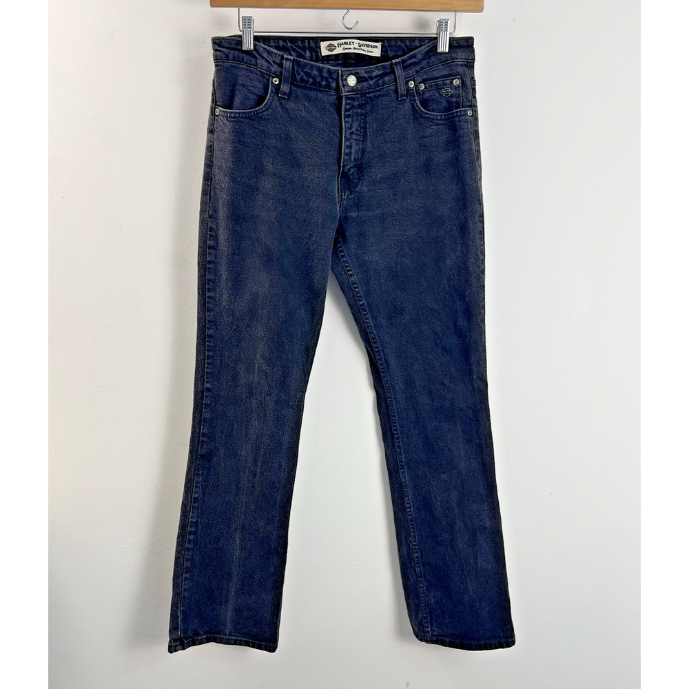 Vintage Harley Davidson Black Jeans Sz 12 Womens Bootcut 90s Motorcycle